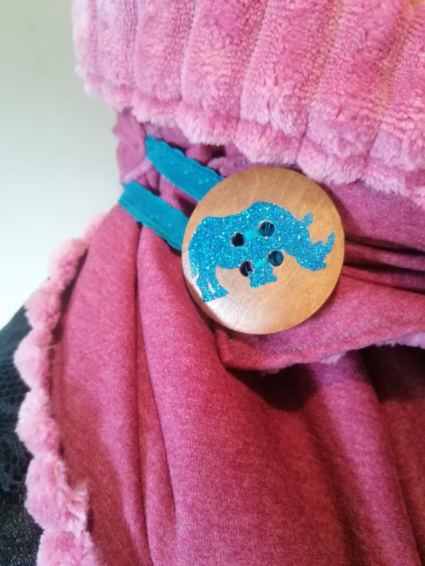 Foulard rhinocéros rose/bleu – Image 2