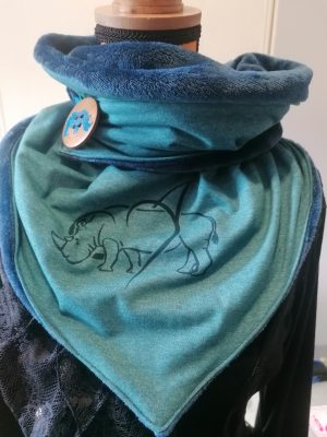 Foulard Rhinocéros bleu